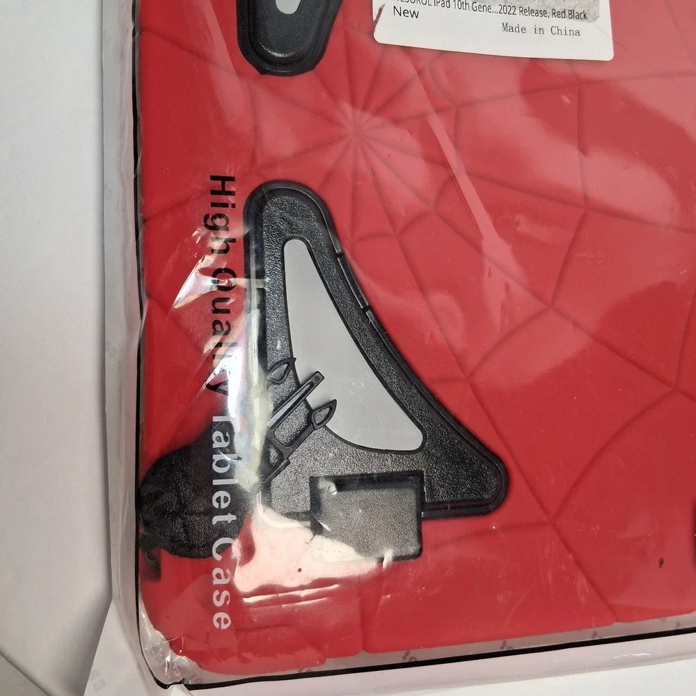 WESOROL iPad 10th Gen 10.9 Inch 2022 Kids Case Stand Red Black Spider Web Style
